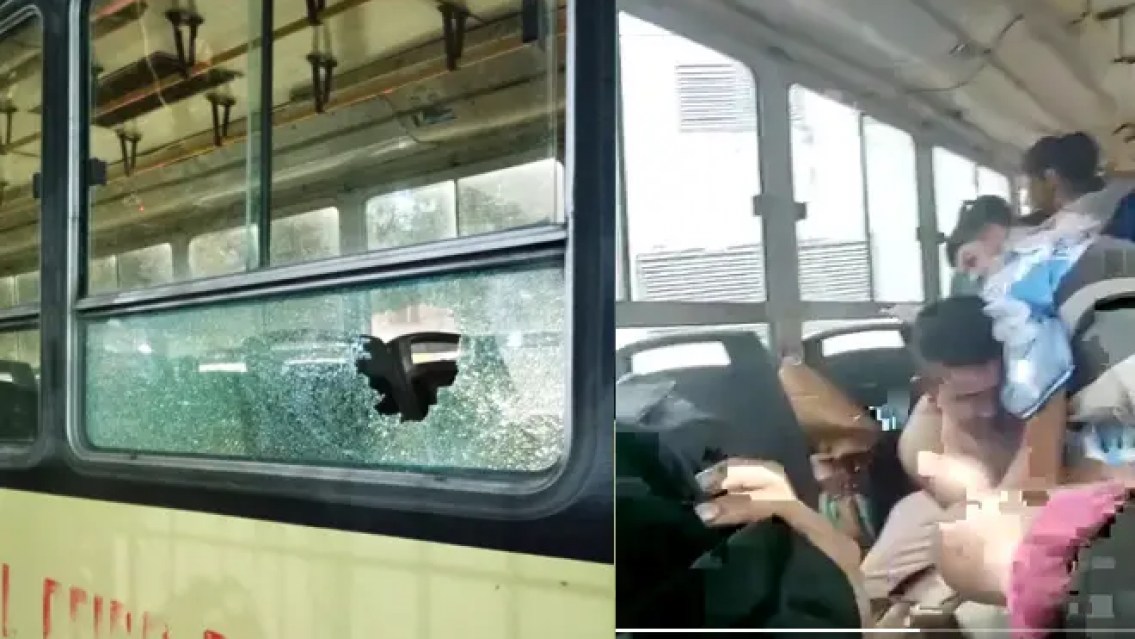 Ataque piraña a un colectivo, así se manejan ahora para robar