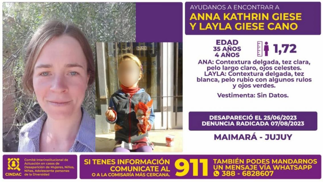 Encontraron a la turista que desapareció junto a su hijita en Jujuy