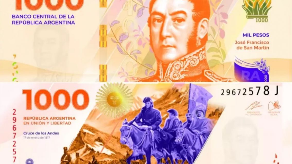 Nuevo billete de $1.000 con la imagen de San Martín: ¿cómo saber si es falso?