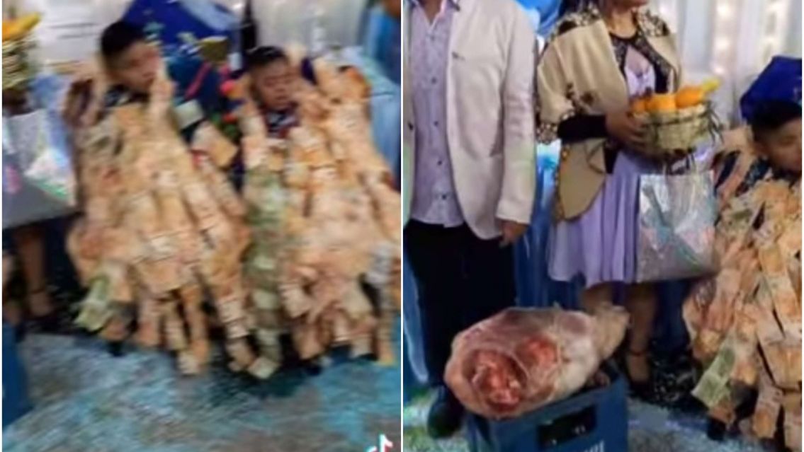 Bautizaron a dos nenes bolivianos en Jujuy: Les dieron miles de d�lares y dos lechones