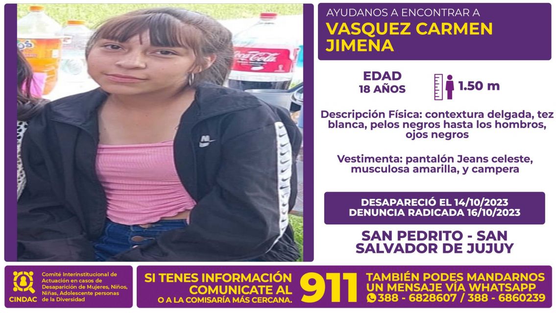 Carmen desapareció el sábado y no volvió: la buscan desesperadamente