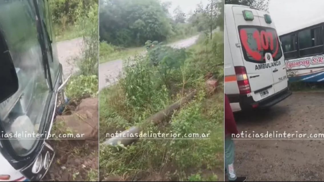 En plena lluvia, colectivo se reventó contra un poste de luz: más de 20 heridos