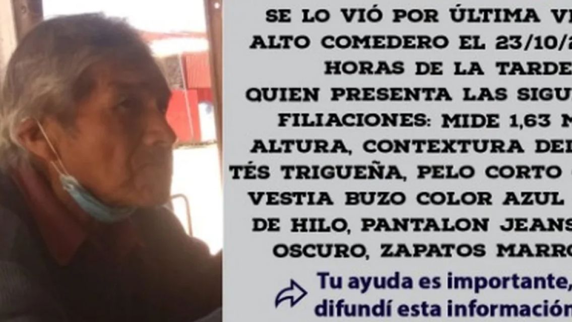 Urgente: buscan desesperadamente a un abuelito juje�o de 75 a�os que padece Alzheimer