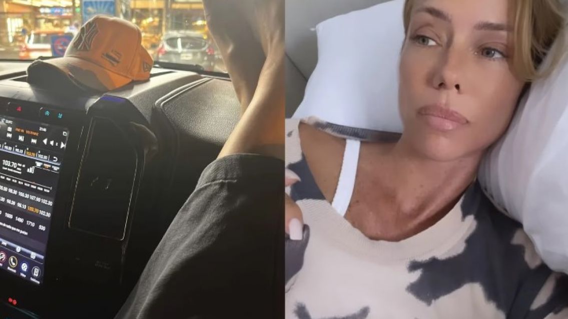 Nicole Neumann fue a cargar nafta y se enoj�: "Podr�a estar en cama"