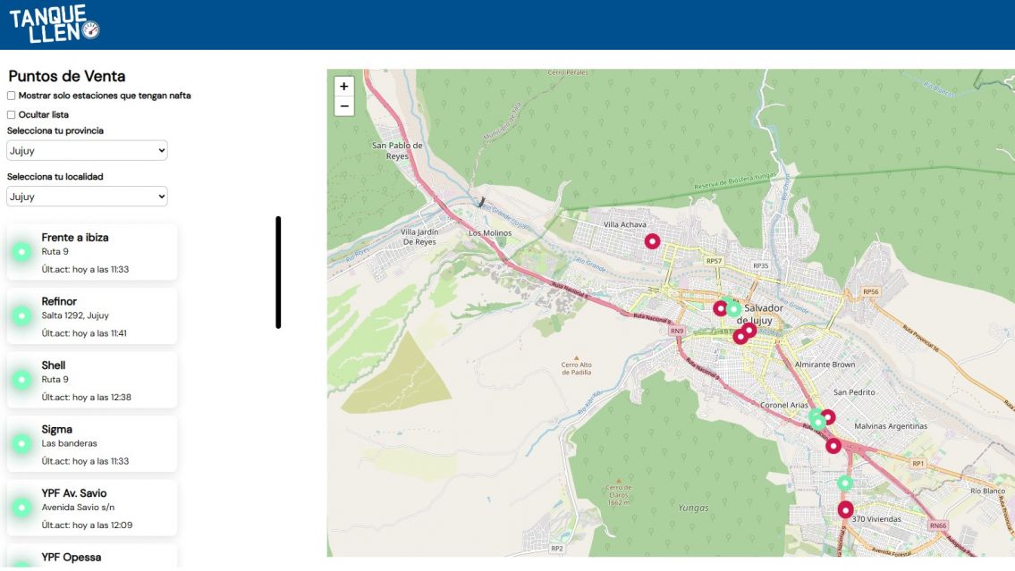 As� pod�s encontrar nafta en Jujuy sin salir de tu casa