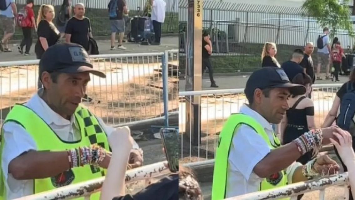 Un guardia de seguridad del recital de Taylor Swift se hizo viral por un curioso detalle
