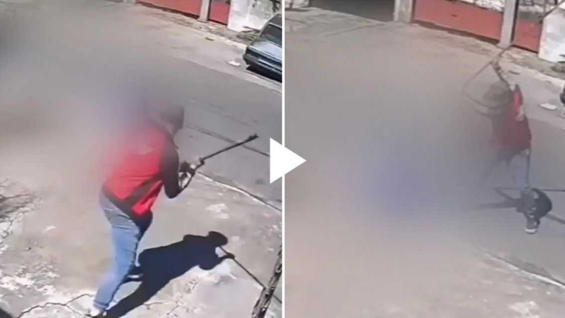 Seis fierrazos en menos de un minuto: el video del brutal crimen que estremece al pa�s