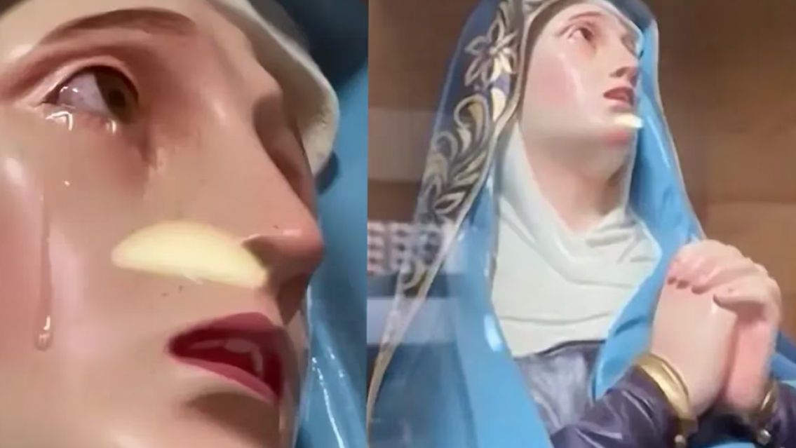 Conmoci�n: una imagen de la virgen comenz� a llorar y sorprendi� a todos