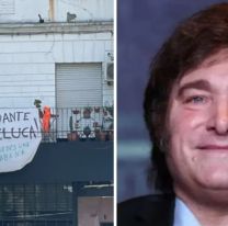 Una familia pintó una sábana para apoyar a Javier Milei y él los sorprendió con un regalo