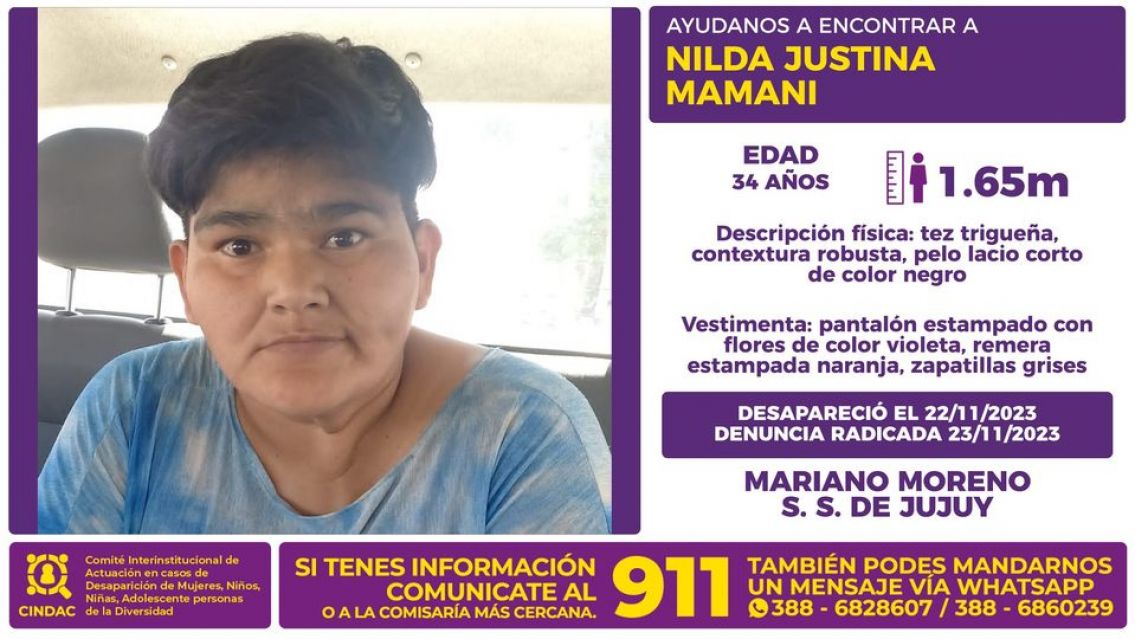 Desapareci� Nilda en Jujuy y su familia la busca desesperadamente