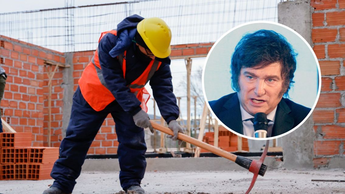 Advierten que 220 mil puestos de trabajo estarían en riesgo si Milei paraliza la obra pública
