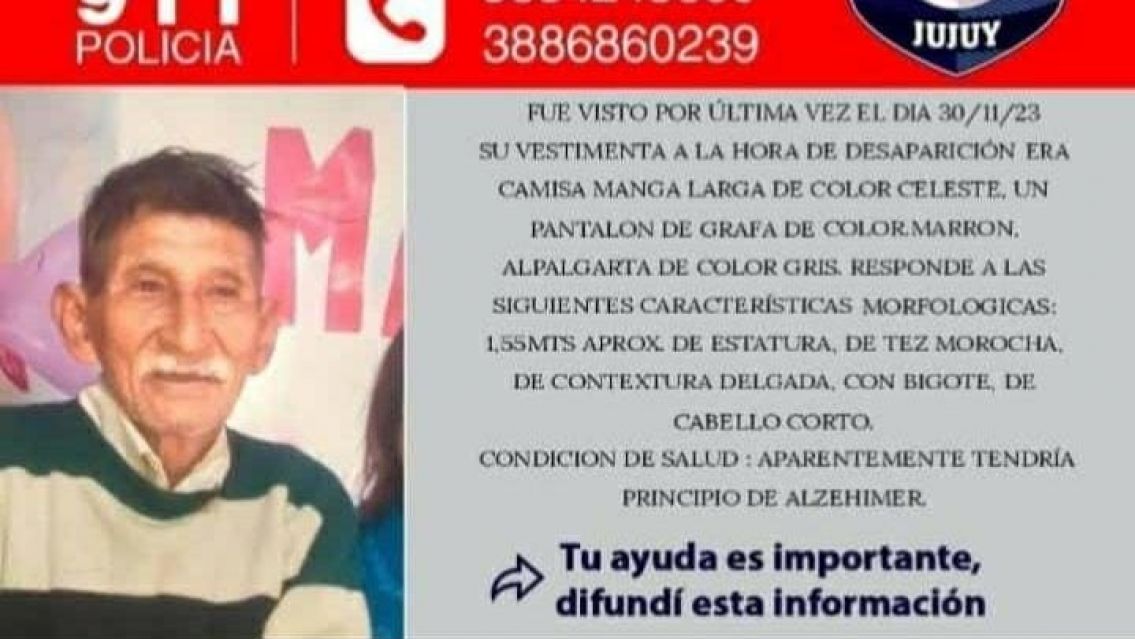 Desapareci� un abuelito en Jujuy y su familia asegura que el fiscal no hace nada