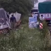 URGENTE - RUTA 66: Un cami&oacute;n se cay&oacute; a una zanja