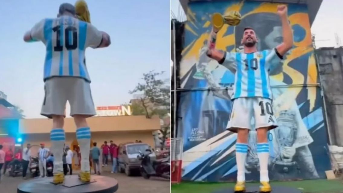 Le hicieron una estatua a Lionel Messi en India y en las redes estallaron los memes