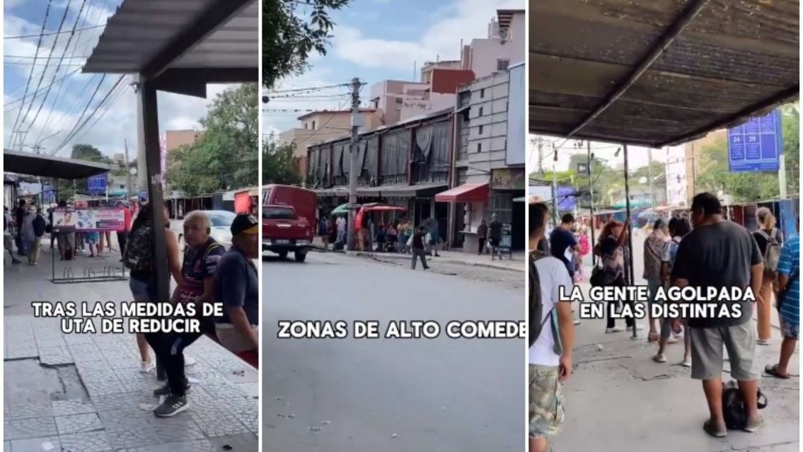 Largas filas en las paradas: Jujeños padecen la medida de la UTA