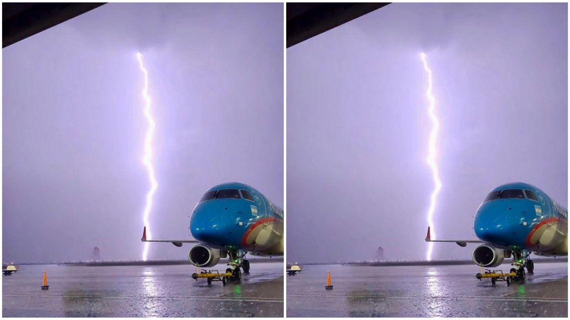 Conmoci�n en Salta: cay� un rayo a metros del aeropuerto