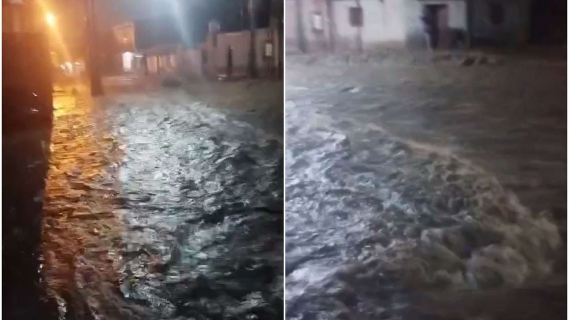 Terrible temporal en Jujuy: Desbord� un canal y hay autos volcados