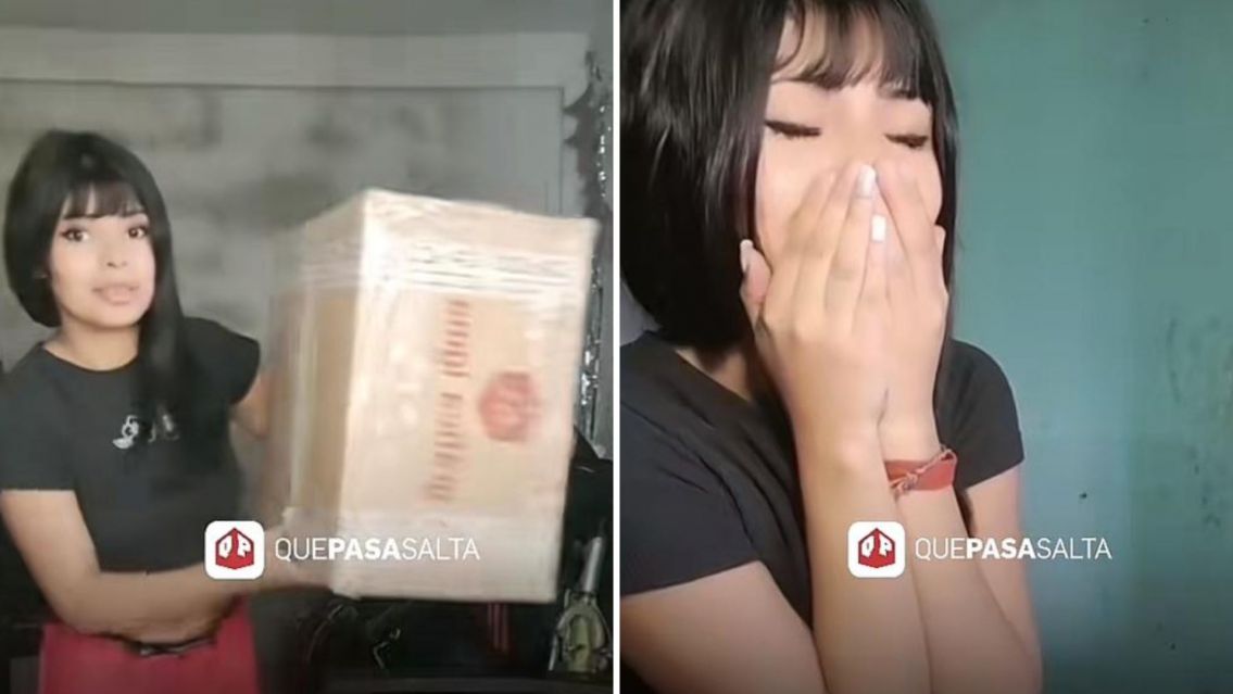 Llora de felicidad: le mandaron un regalo a la tiktoker que come milanesa de cactus