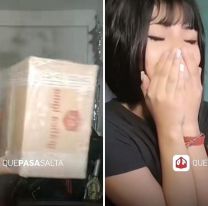 Llora de felicidad: le mandaron un regalo a la tiktoker que come milanesa de cactus