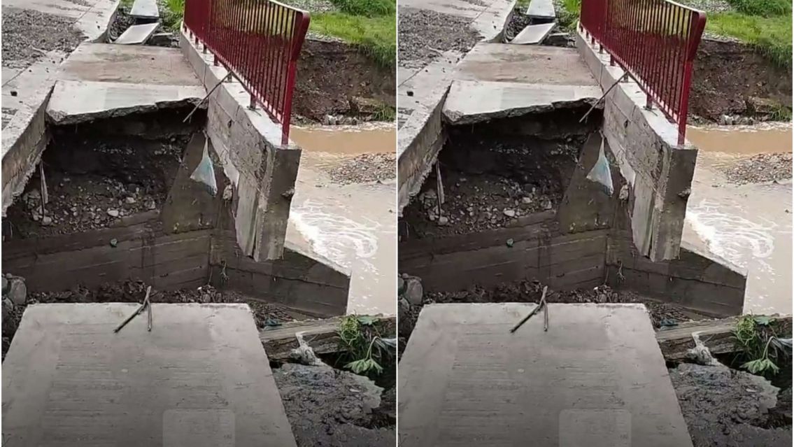 Tormenta en Jujuy: El agua se llevó un puente en San Salvador