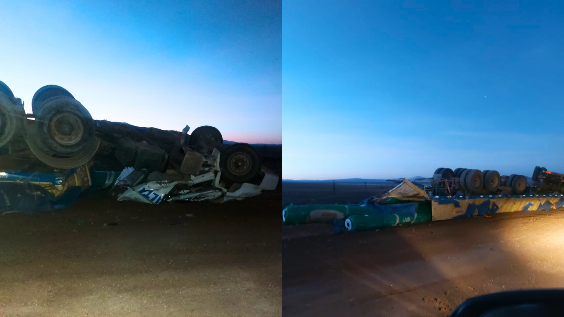 Terrible vuelco de un camión en la Puna: el chófer perdió la vida
