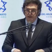 Javier Milei en el acto por el Día en Memoria de las Víctimas del Holocausto