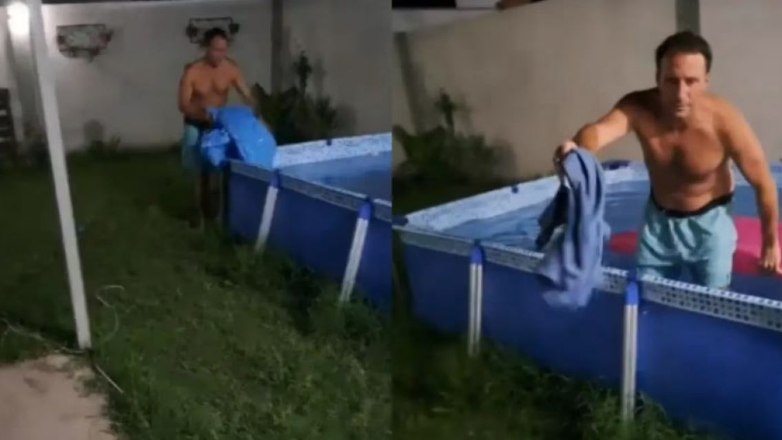No pod�a dormir por el calor, encontr� la forma de recostarse en la pileta y se hizo viral en TikTok