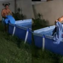 No podía dormir por el calor, encontró la forma de recostarse en la pileta y se hizo viral en TikTok