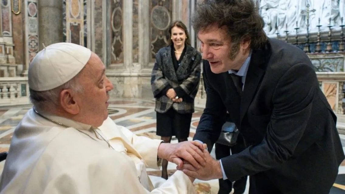Filtraron la conversaci�n que tuvo Milei con el Papa: por este motivo sonrieron