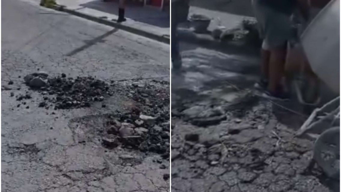 Indignante: Los vecinos de Palpalá tuvieron que salir a tapar los baches