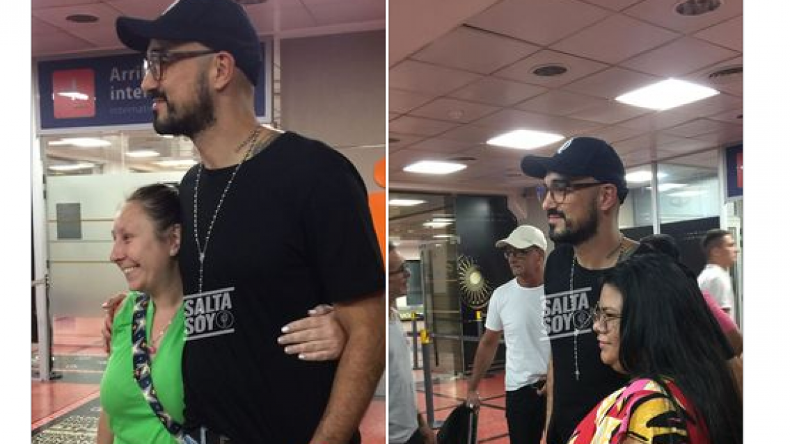 Así llegó Abel Pintos al aeropuerto de Salta, hoy toca en Cafayate