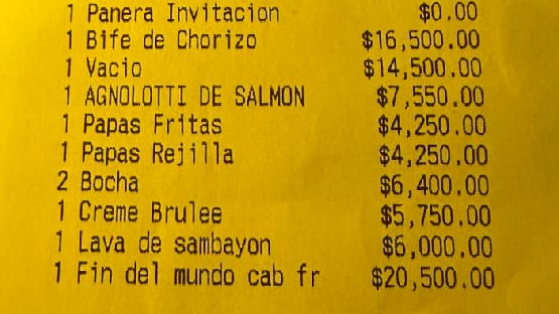 Militante de La Libertad Avanza pagó más de 90 mil pesos de cuneta después de comer con 3 amigos