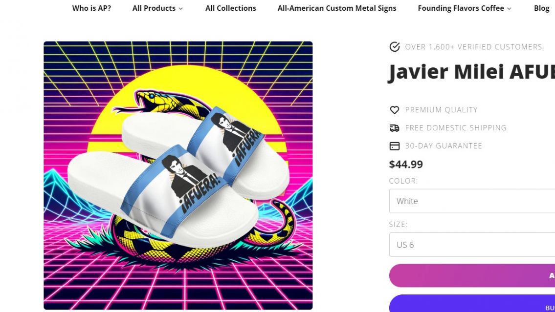 Javier Milei presentó una línea de ropa dedicada a sus frases