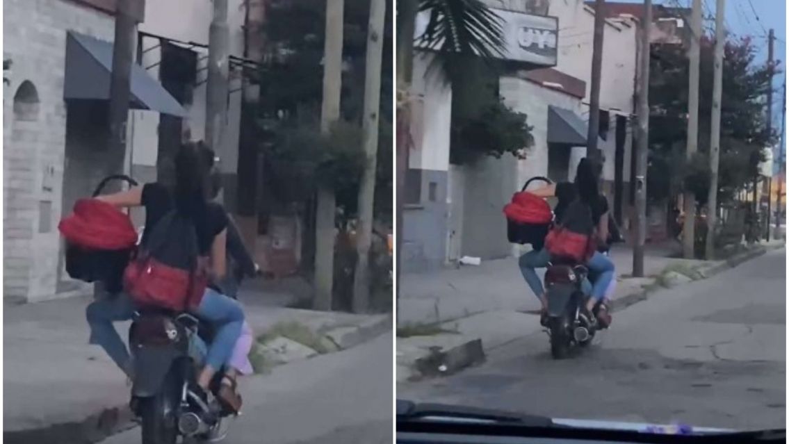 Imprudencia al volante: As� iban dos juje�as en la moto