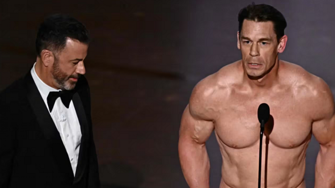 El actor John Cena subi� sin ropa al escenario en la gala de los premios Oscars
