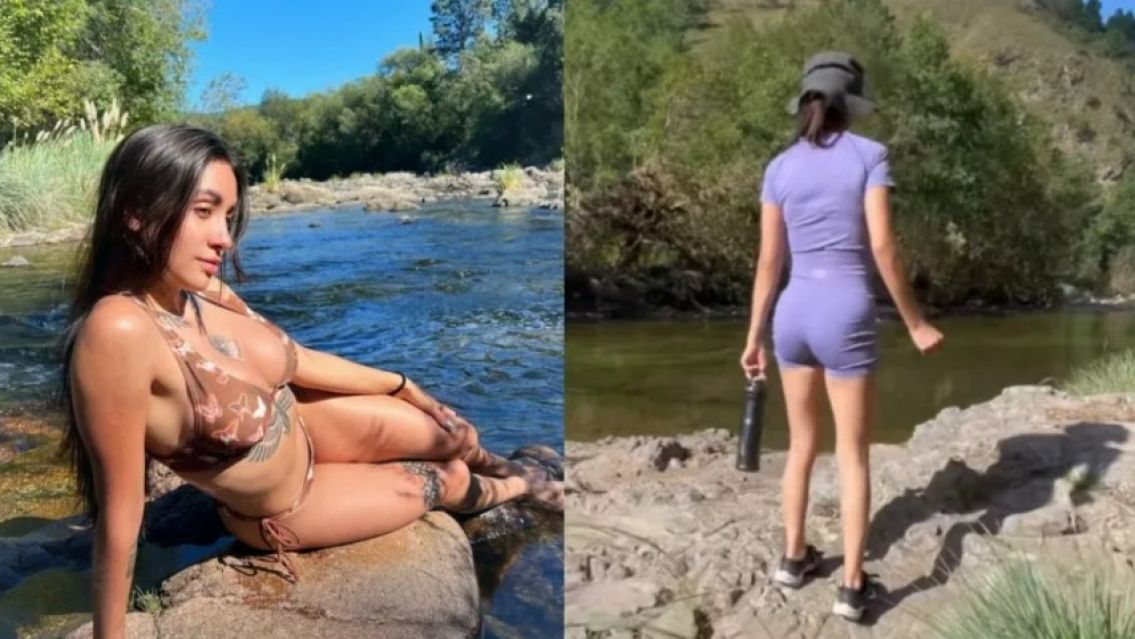 María Becerra disfrutó de unas vacaciones gasoleras: camping, asado y trekking