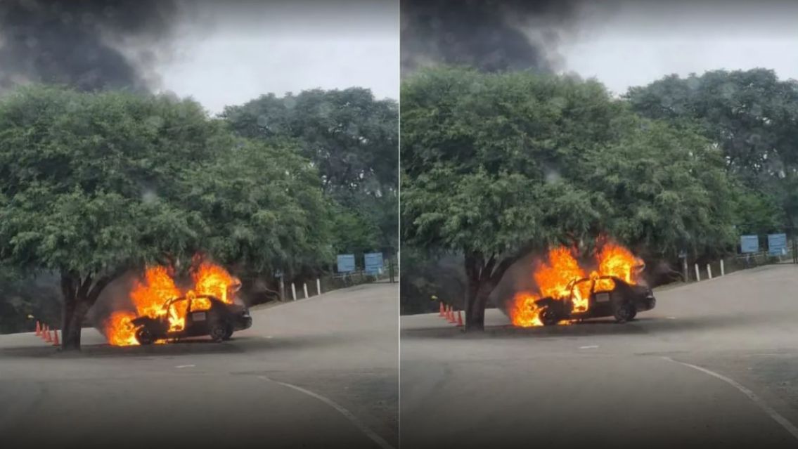 [URGENTE] Se prendi� fuego un auto en el cerro de la Virgen
