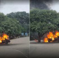[URGENTE] Se prendi&oacute; fuego un auto en el cerro de la Virgen