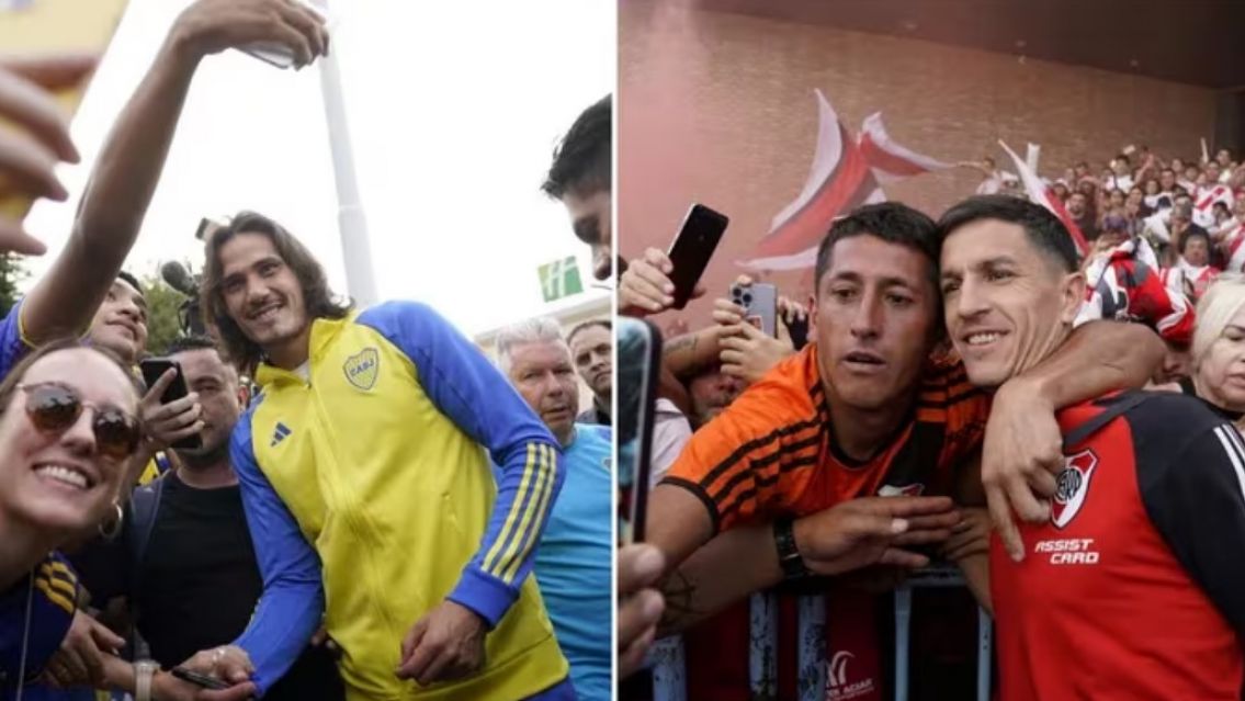 Boca y River llegaron a C�rdoba y los hinchas le pusieron todo el color a un Supercl�sico definitorio