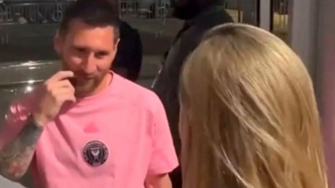 Esa carita! Así se puso Messi cuando vio a Sofi Martínez en Miami