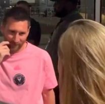 Esa carita! As&iacute; se puso Messi cuando vio a Sofi Mart&iacute;nez en Miami 