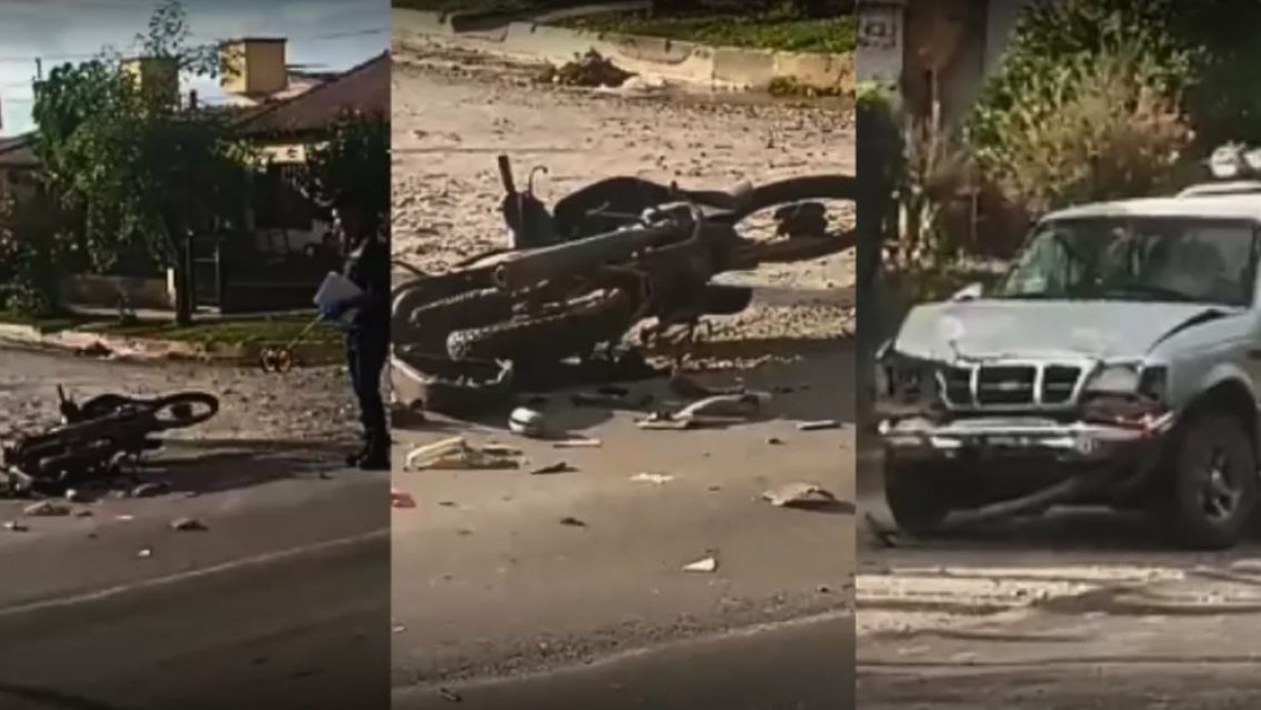 Empezamos mal el s�bado: terrible accidente en Ruta 68 "La moto qued� en el medio..."