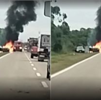 [URGENTE] Se prendió fuego un auto en plena Ruta 34: corte total