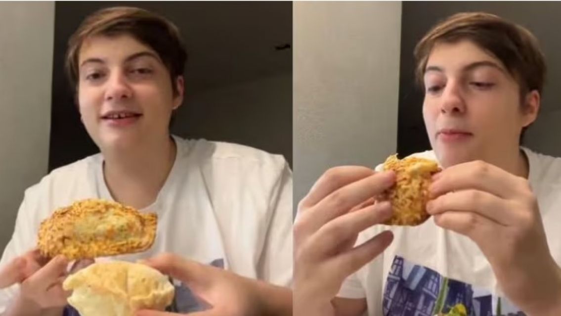 Prob� una empanada de "pastel de papa", mostr� su reacci�n y las redes se volvieron locas: "Una locura"