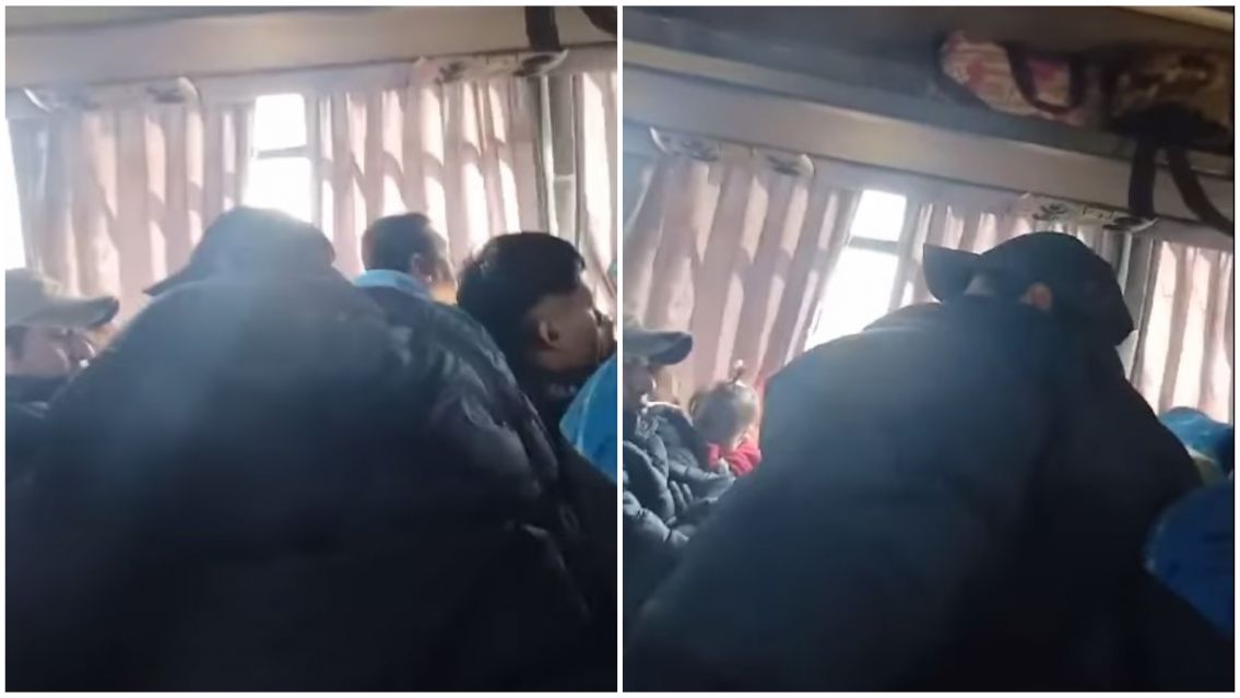 Filtraron el video del salte�o que se hizo el loco arriba del bondi: todo mal