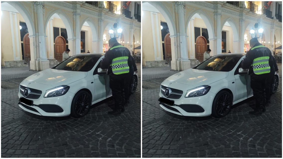 Juje�o manejaba machadito por plaza 9 de Julio en Salta y la polic�a lo rode�