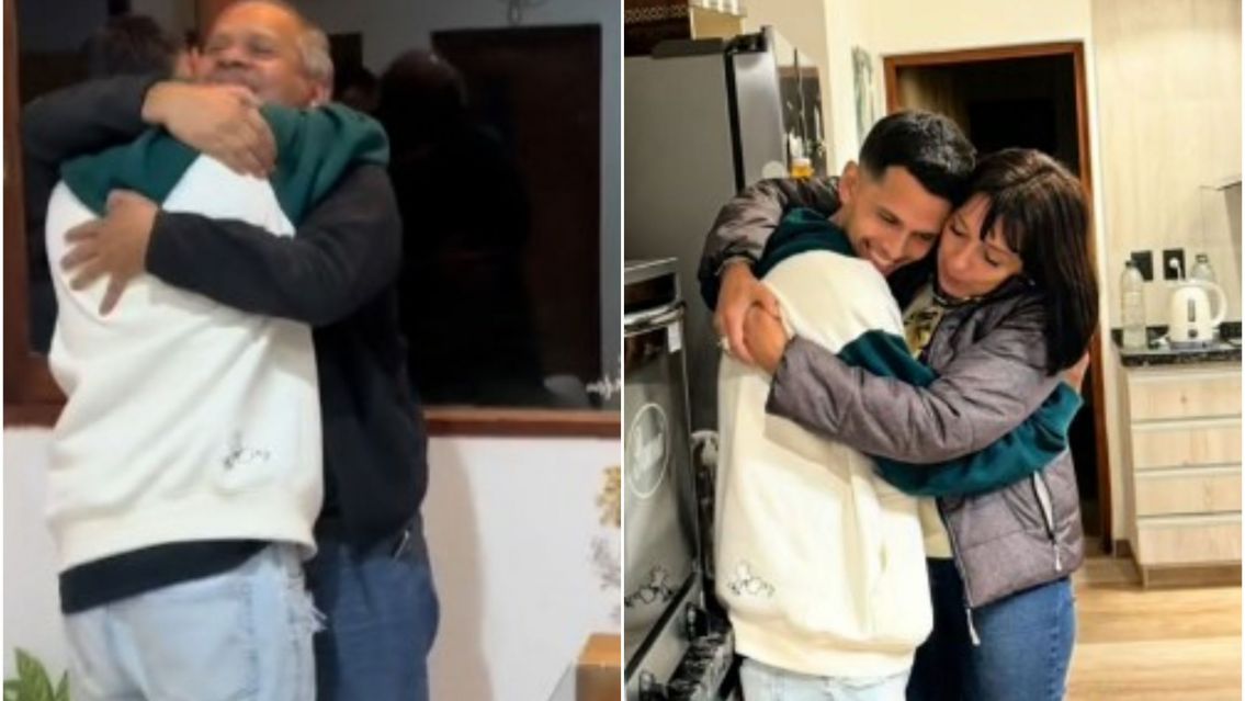 Jujeño volvió a su casa después de dos años y sorprendió a toda su familia