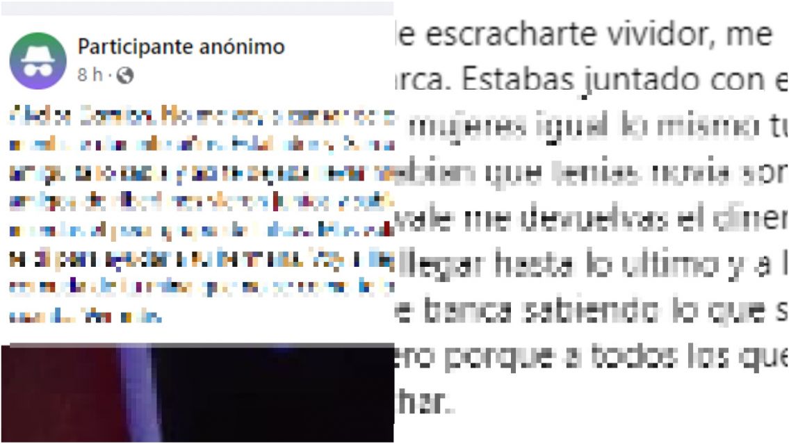 Escrachado por infiel: "Vividor y .."