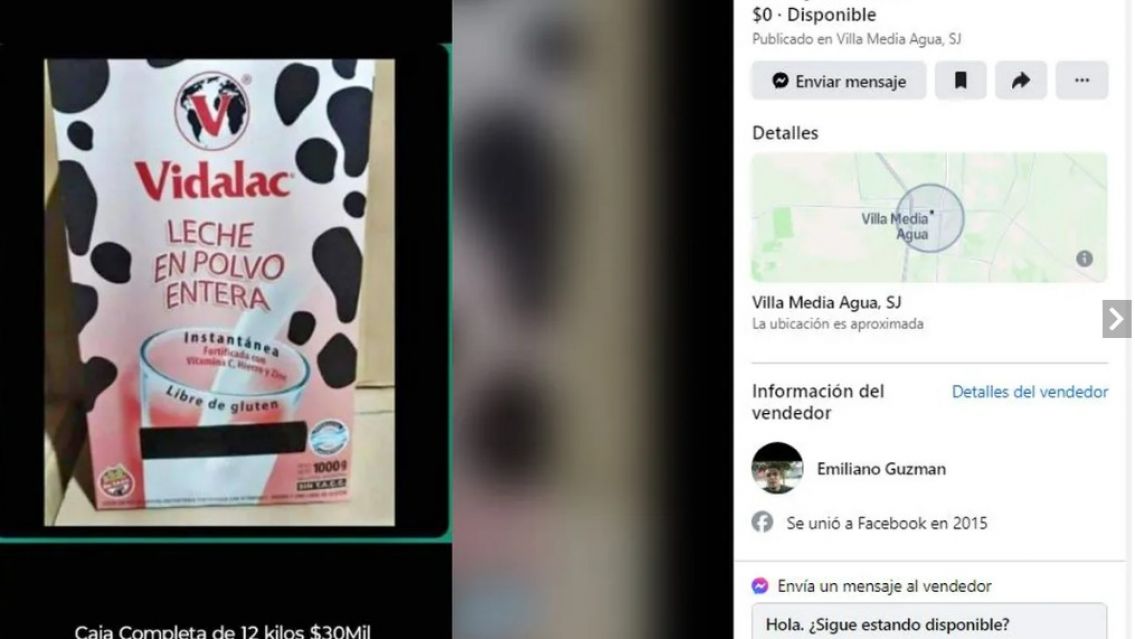 Así se vende la leche en polvo que entregó el Ministerio de Capital Humano