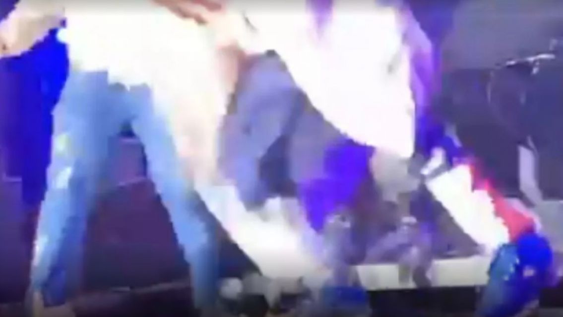 [ATENCI�N] Se accident� L-Gante: cay� al vac�o y lo grabaron